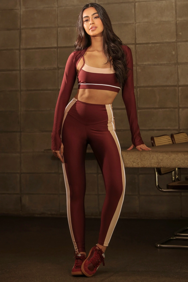 Lets Gym - Leeds Burgundy Leggings - 3277BG