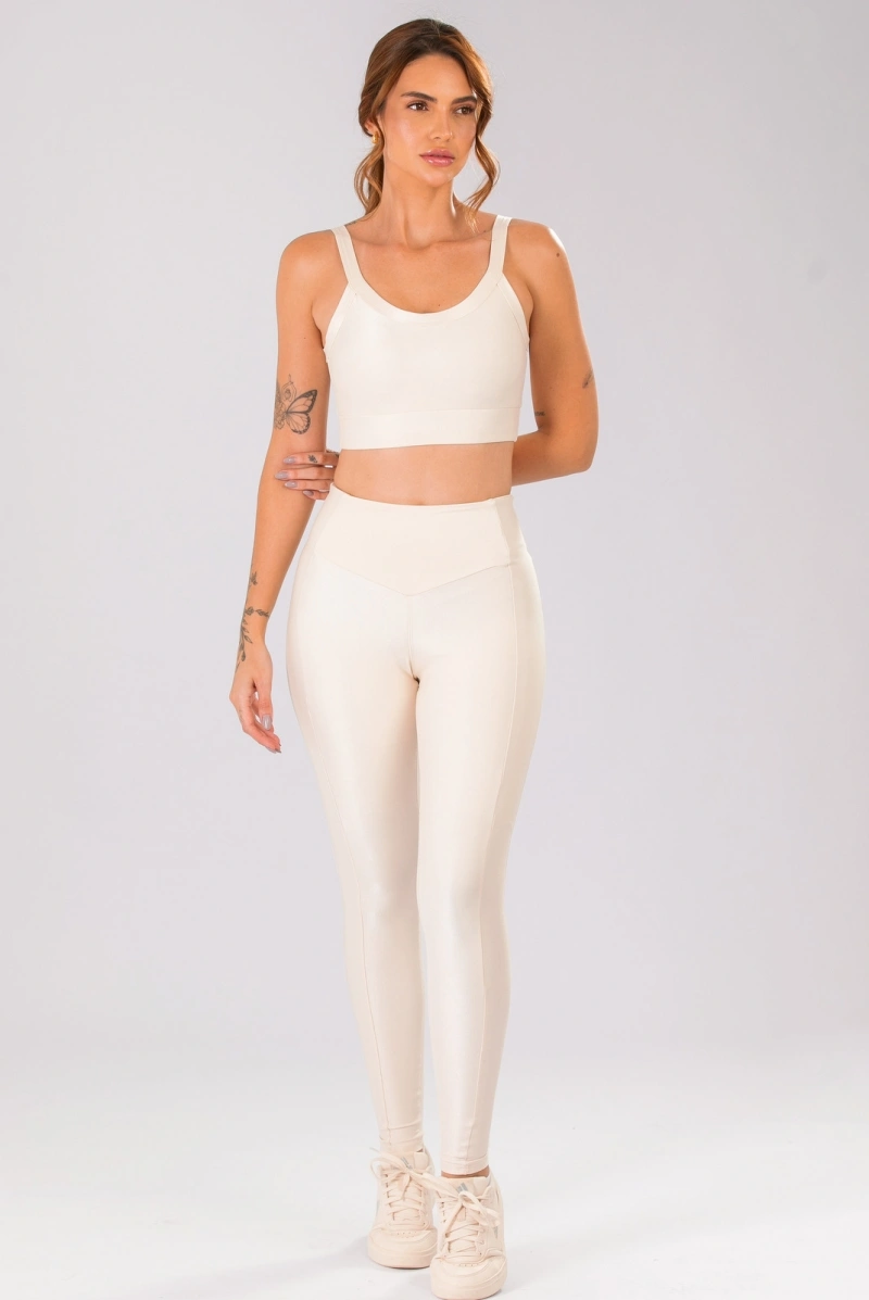 Lets Gym - New Bright Off White Leggings - 3314OFW