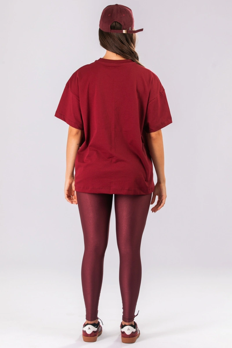 Lets Gym - Camiseta Oversized Letsgym Glow Burgundy - 3320BG