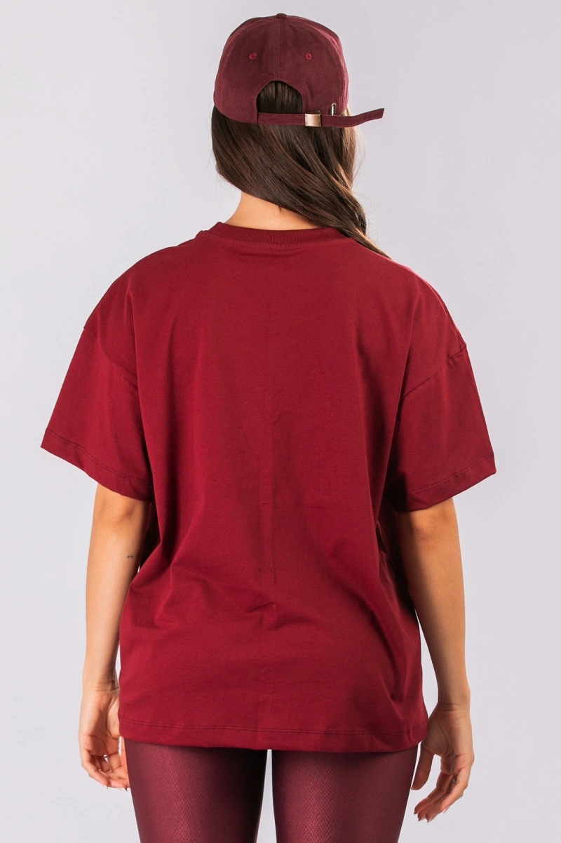 Lets Gym - Camiseta Oversized Letsgym Glow Burgundy - 3320BG