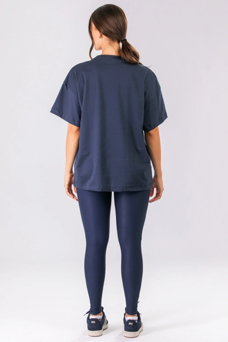 Lets Gym - Camiseta Oversized Letsgym Glow Navy Blue - 3320NB