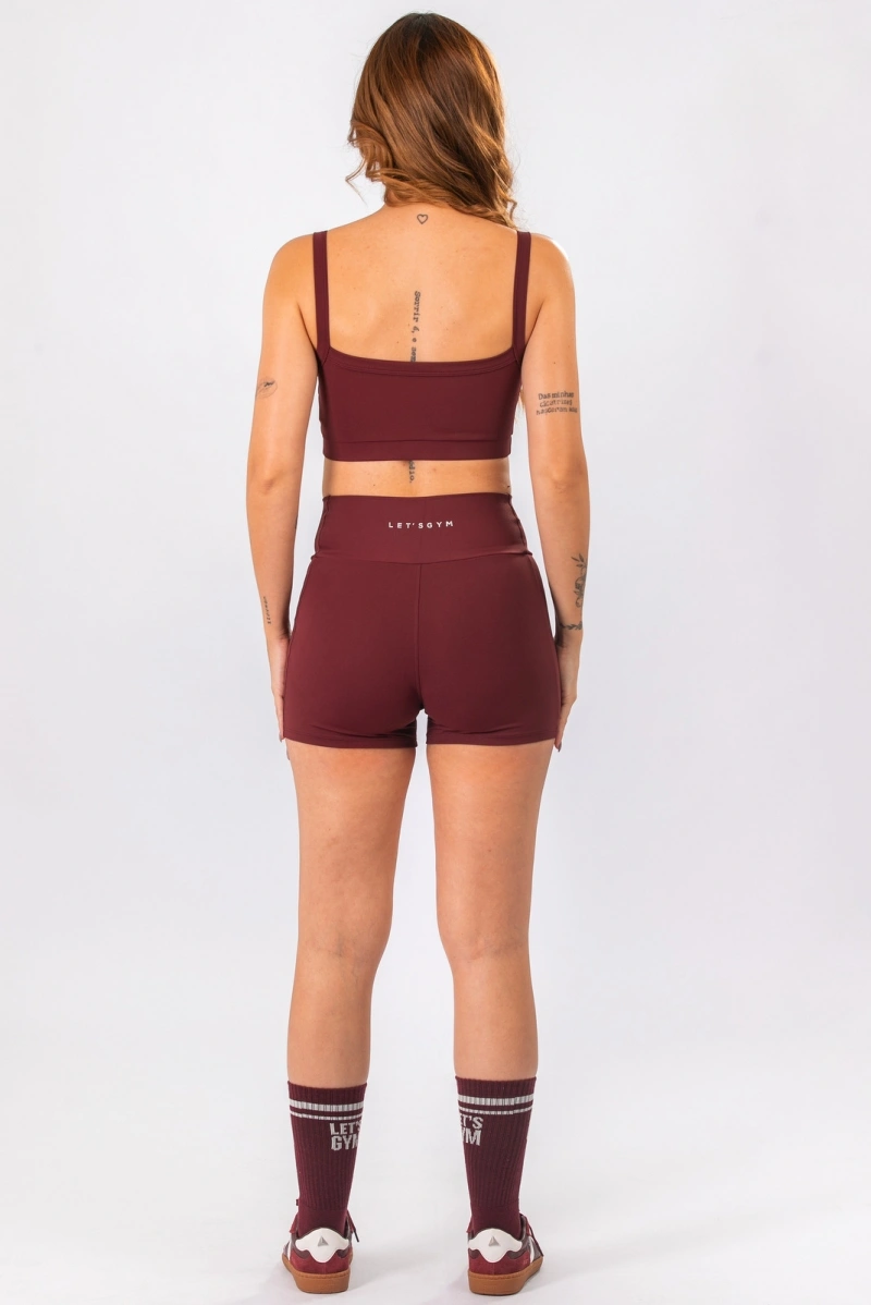 Lets Gym - Short Basic Tunning Burgundy - 3329BG