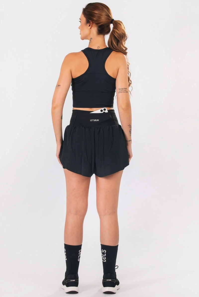 Lets Gym - Cropped Let's Run Black - 3352PT