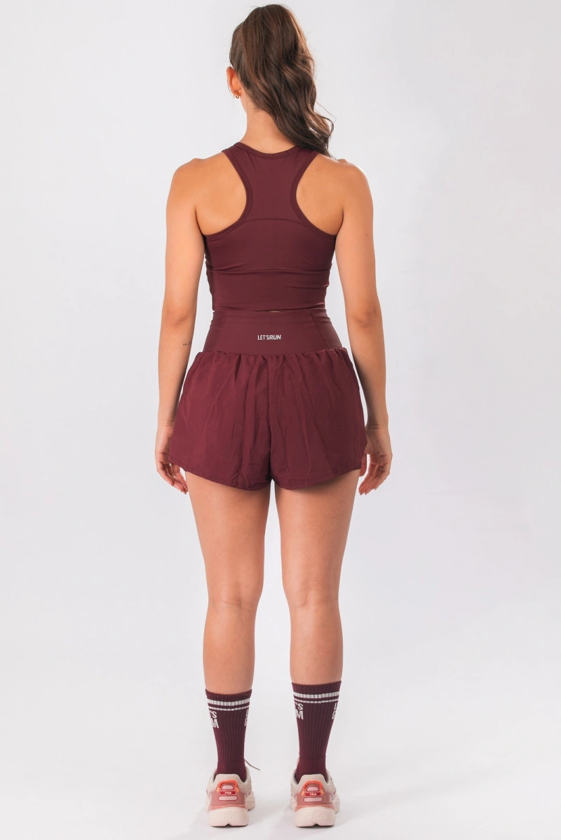 Lets Gym - Short Let's Run Flow Burgundy - 3353BG
