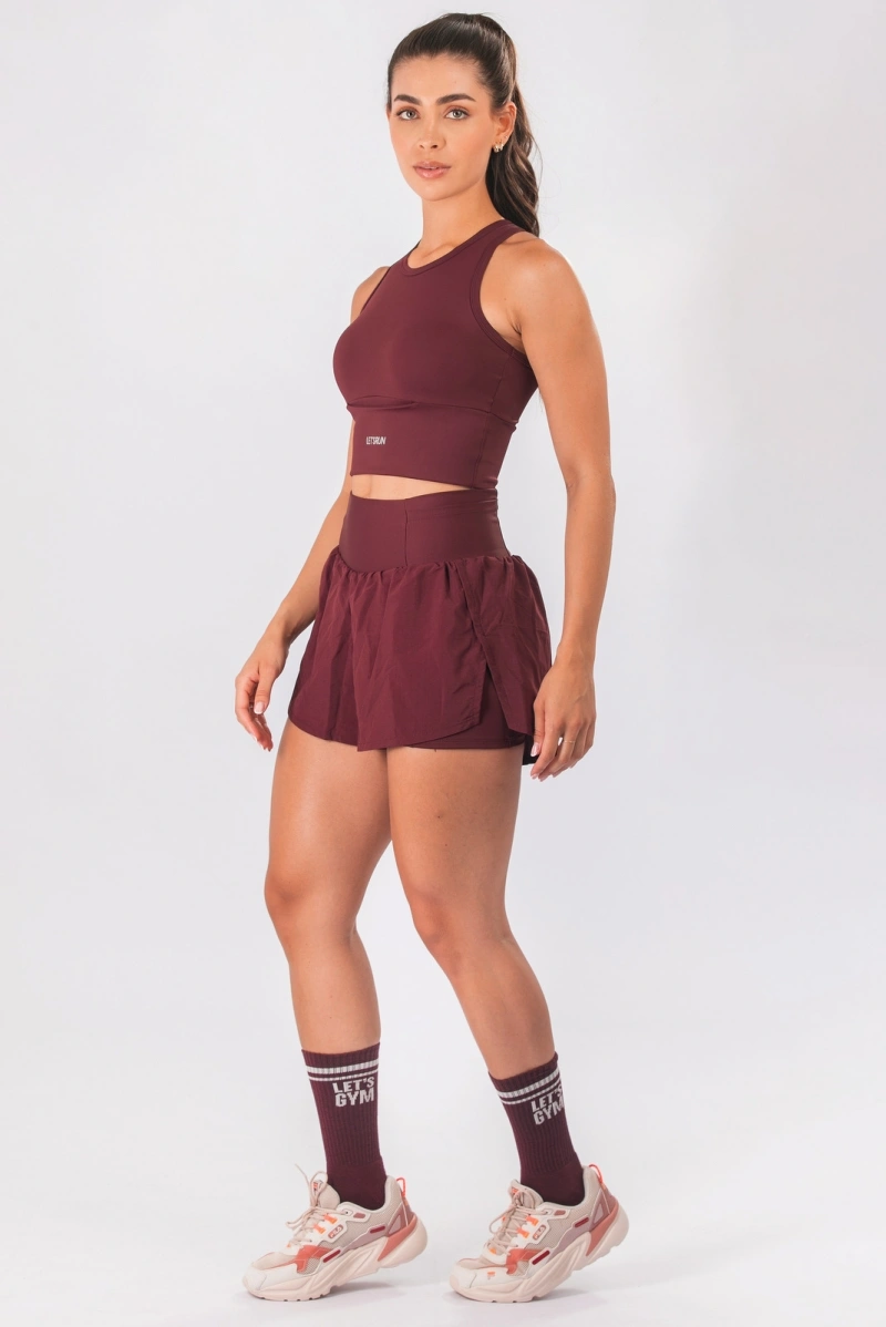 Lets Gym - Short Let's Run Flow Burgundy - 3353BG