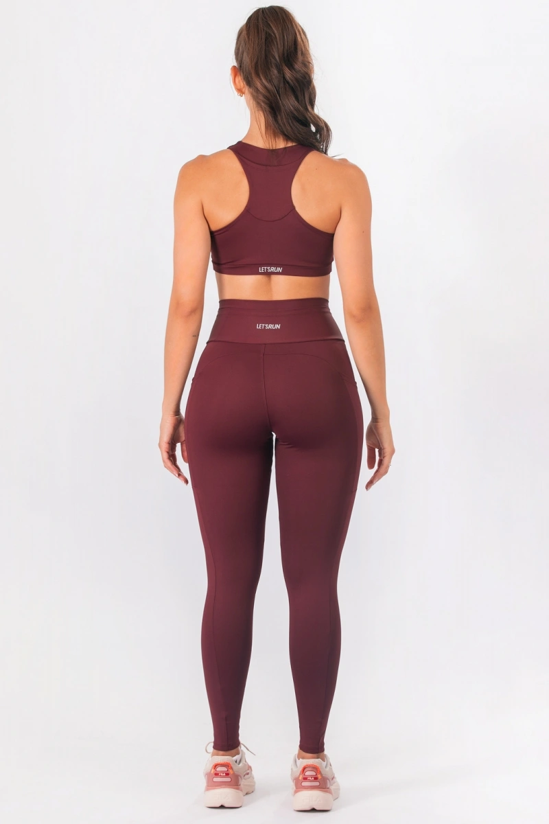 Lets Gym - Top Let's Run Burgundy - 3354BG