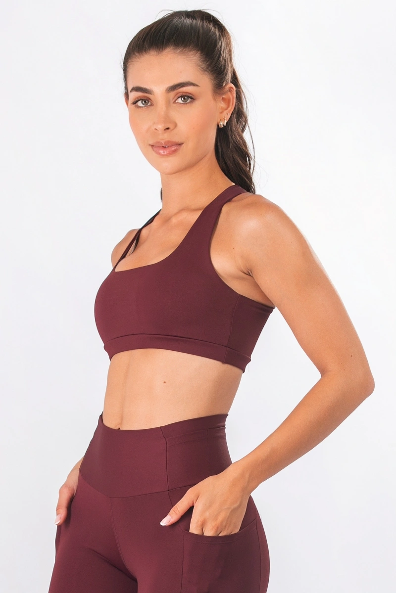 Lets Gym - Top Let's Run Burgundy - 3354BG