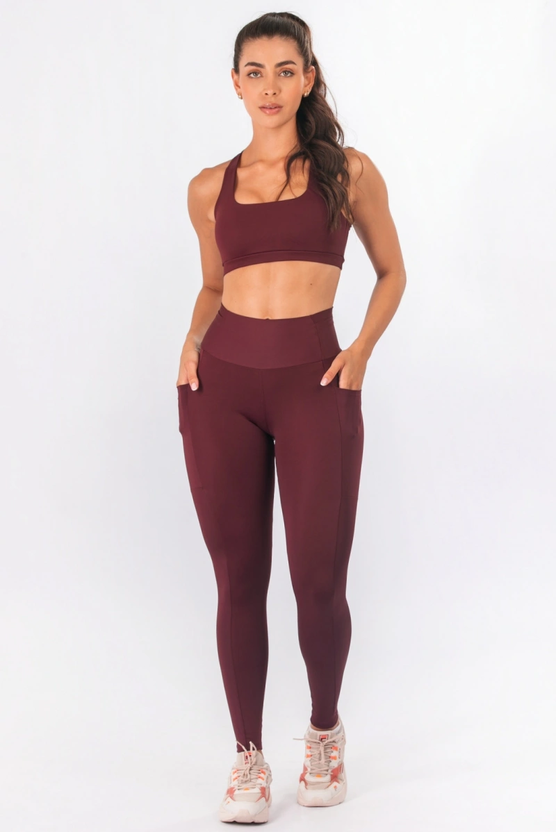 Lets Gym - Top Let's Run Burgundy - 3354BG