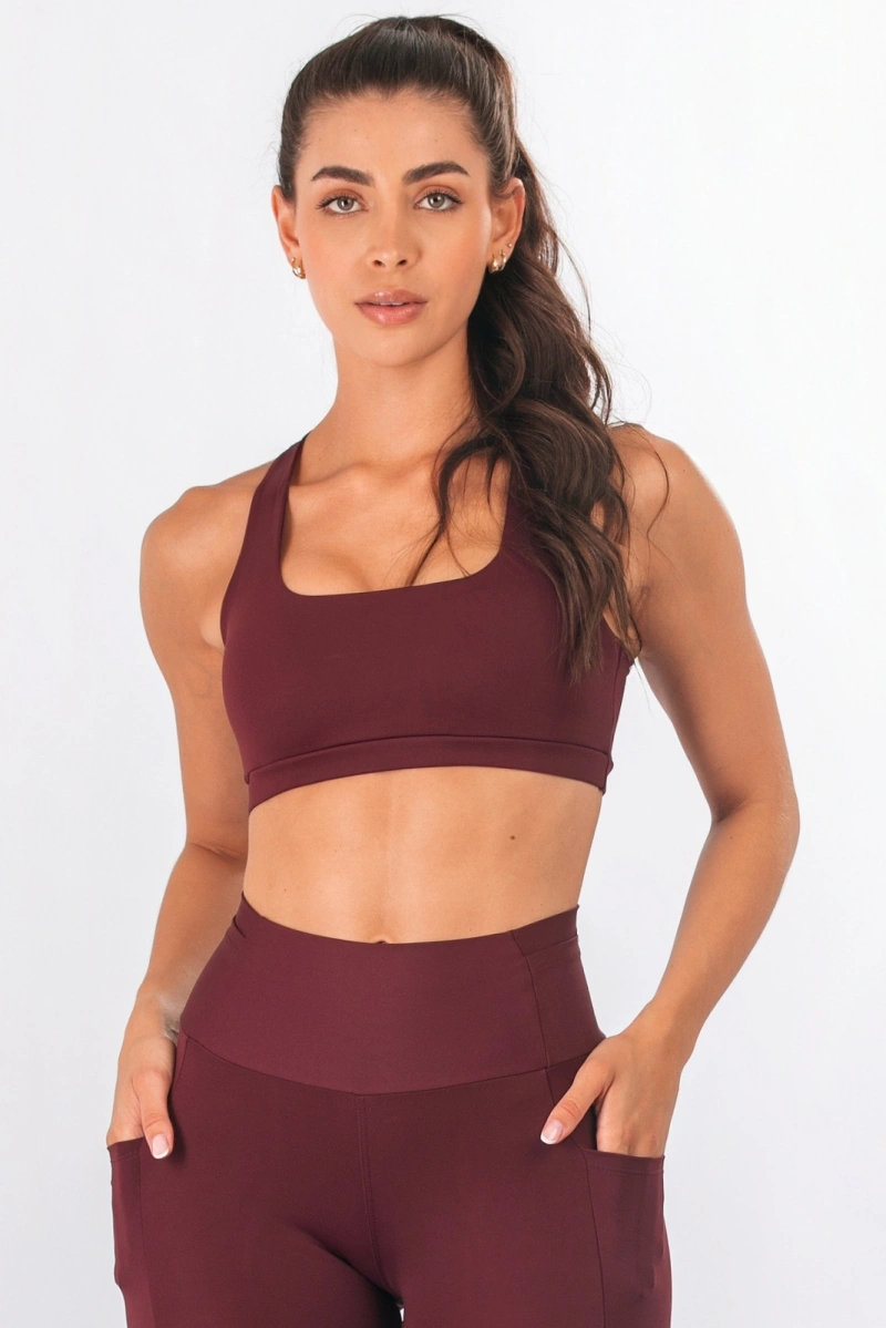 Lets Gym - Top Let's Run Burgundy - 3354BG