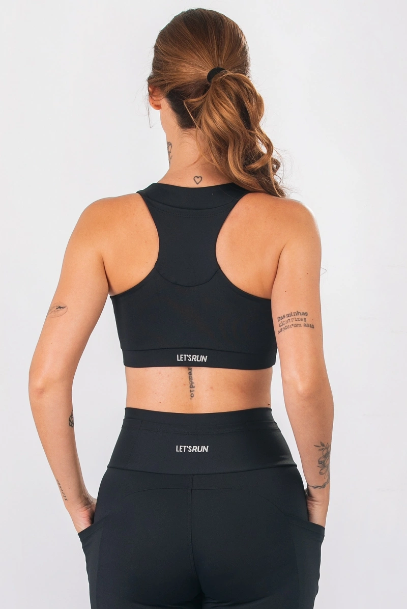 Lets Gym - Top Let's Run Black - 3354PT