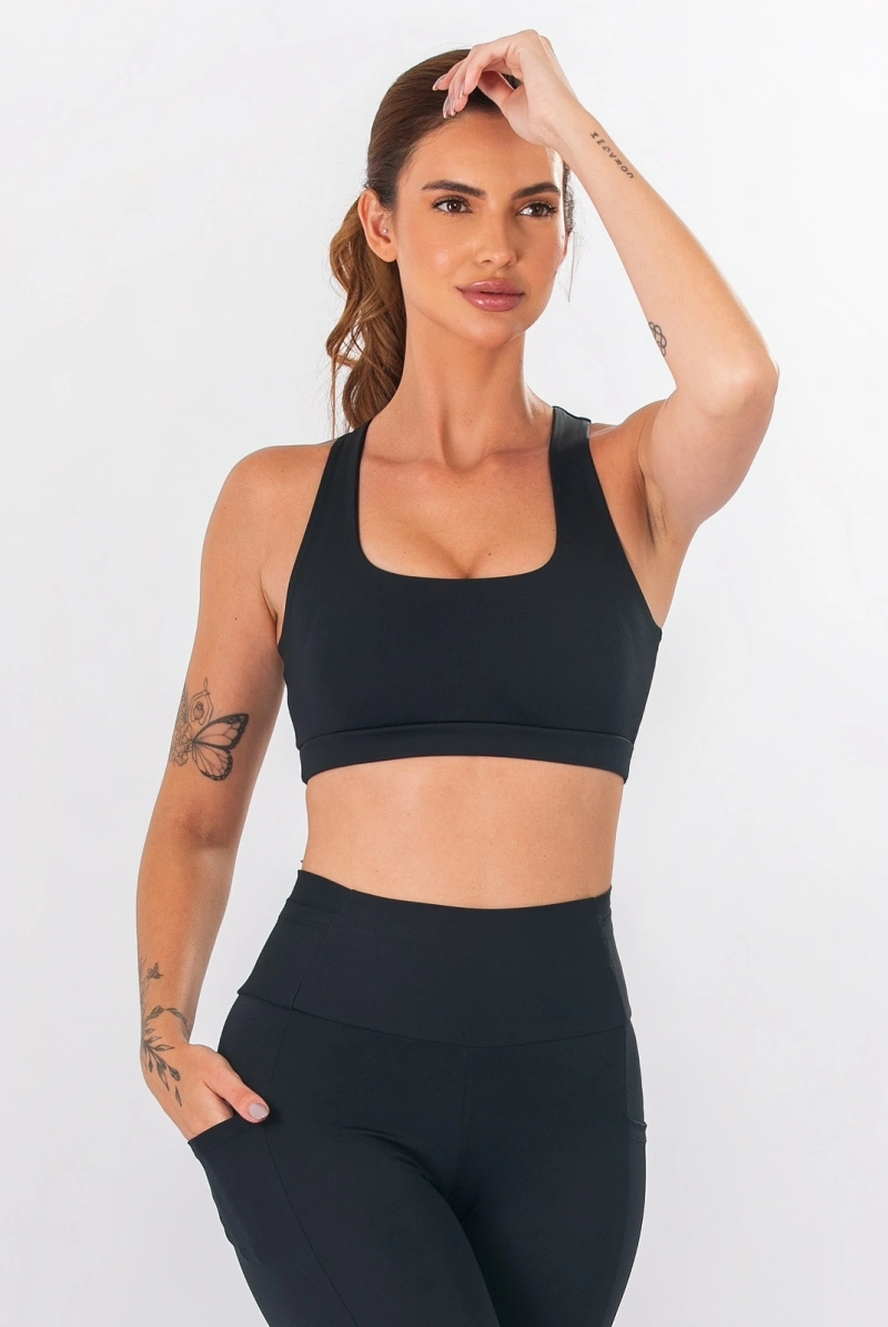 Lets Gym - Top Let's Run Black - 3354PT