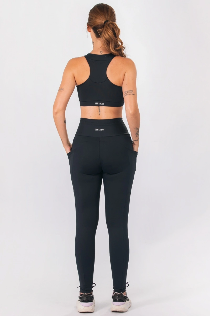 Lets Gym - Top Let's Run Black - 3354PT