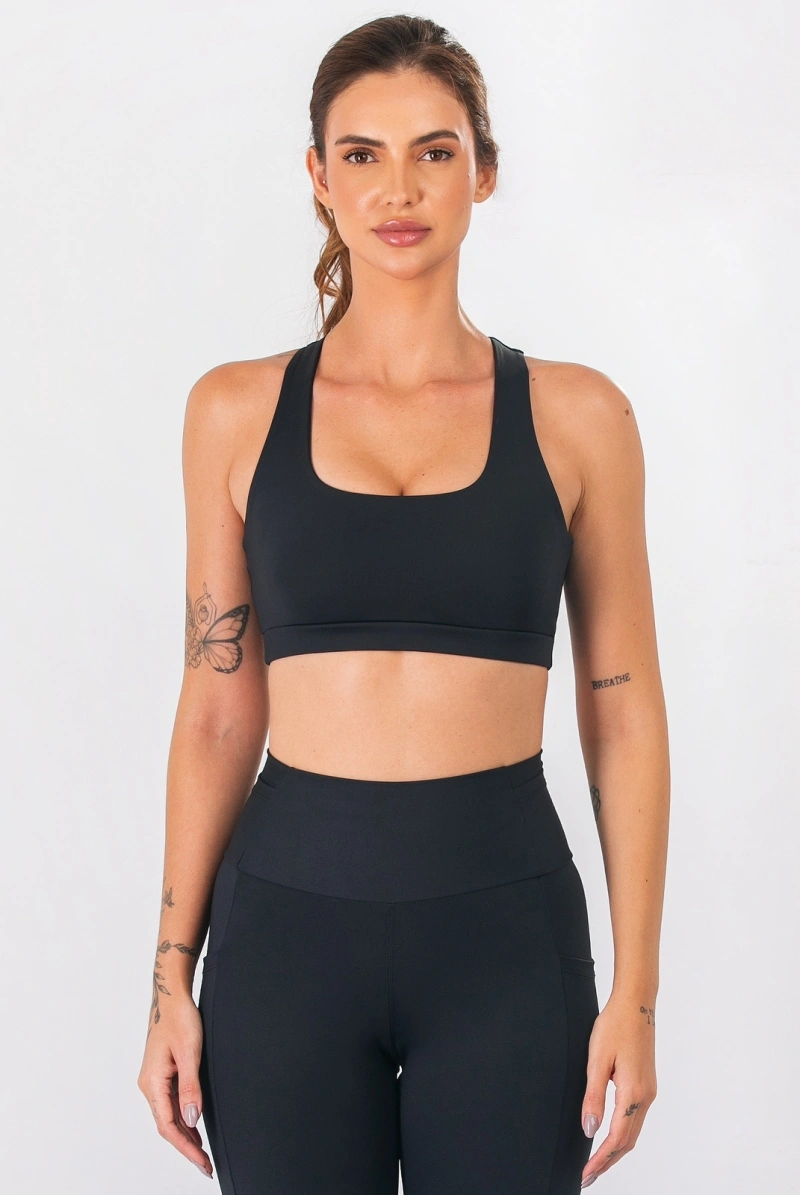 Lets Gym - Top Let's Run Black - 3354PT