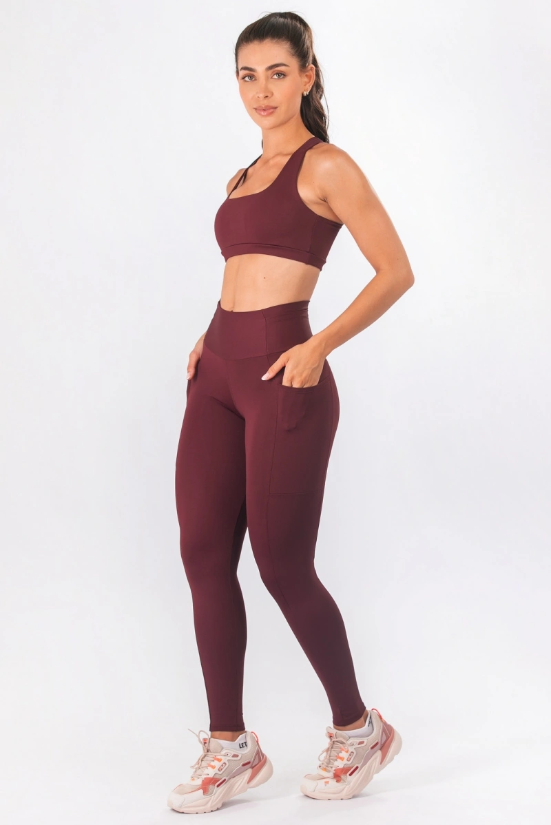 Lets Gym - Legging Lets Run Burgundy - 3355BG