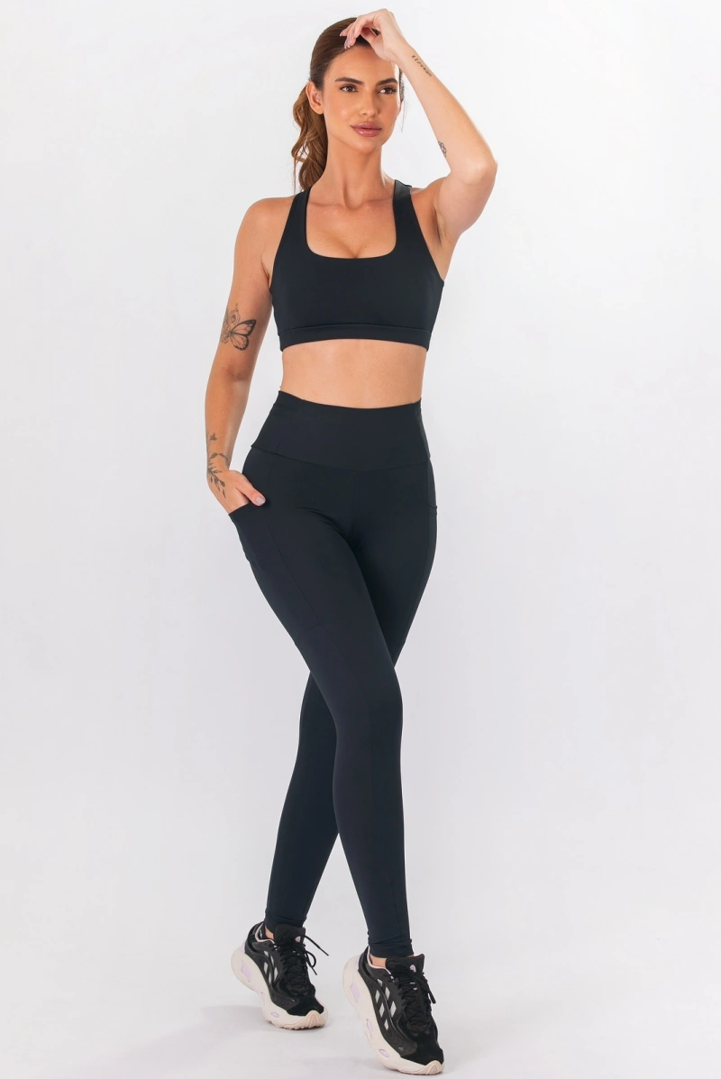 Lets Gym - Black Let's Run Leggings - 3355PT