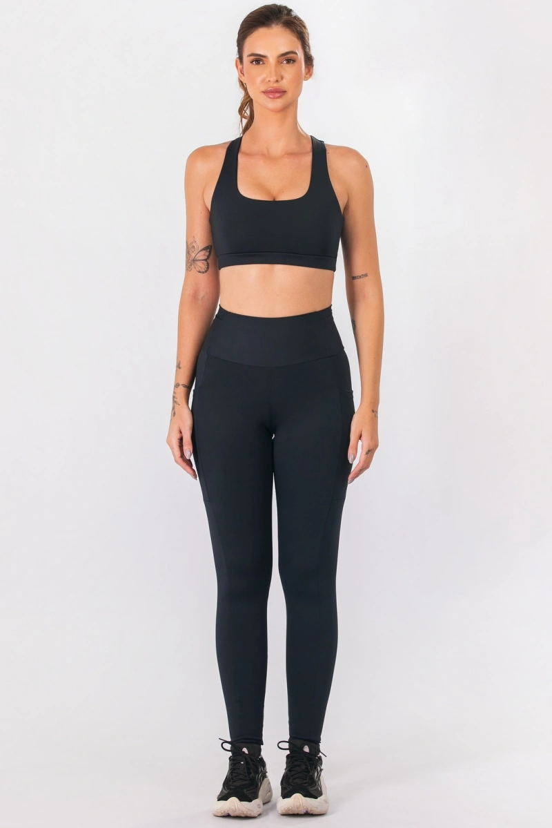 Lets Gym - Black Let's Run Leggings - 3355PT