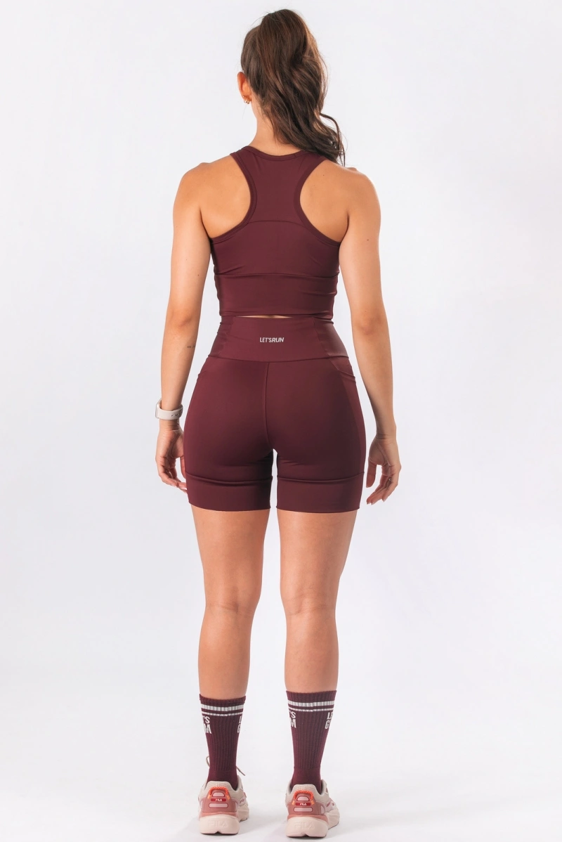 Lets Gym - Let's Run Burgundy Shorts - 3356BG