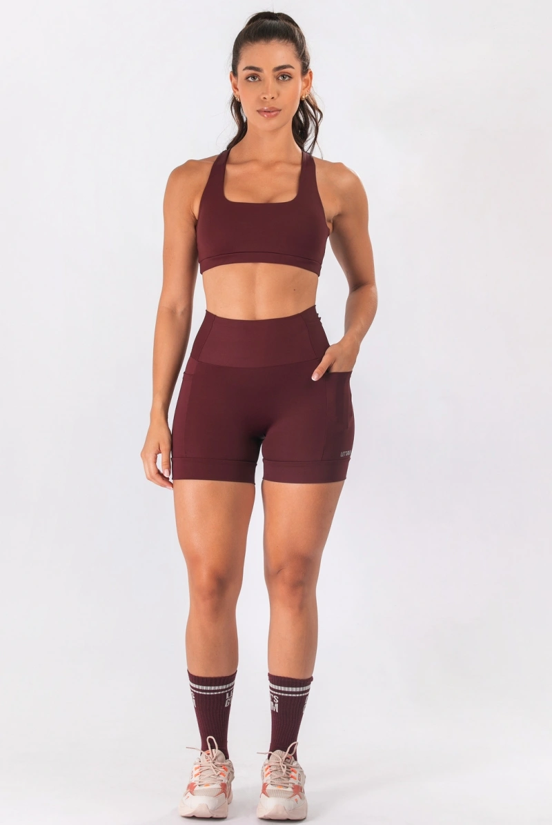 Lets Gym - Short Let's Run Burgundy - 3357BG