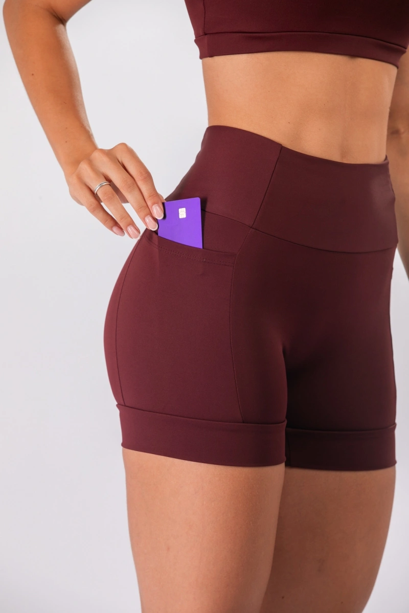 Lets Gym - Short Let's Run Burgundy - 3357BG