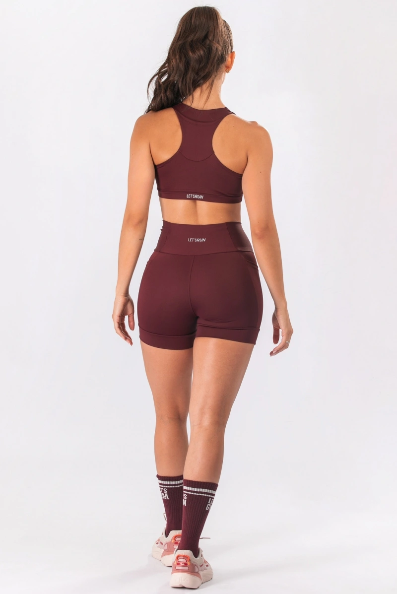 Lets Gym - Short Let's Run Burgundy - 3357BG