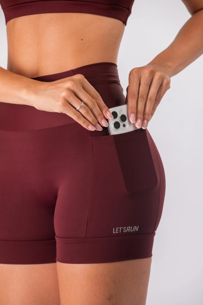 Lets Gym - Short Let's Run Burgundy - 3357BG