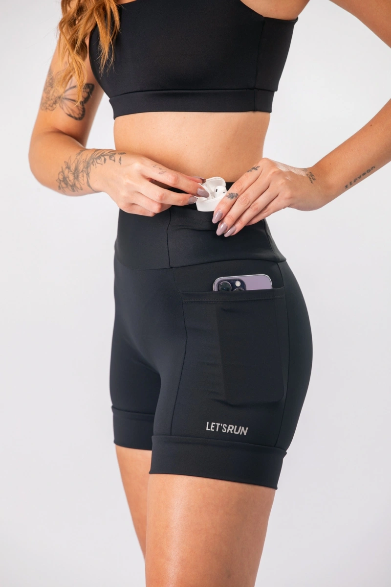Lets Gym - Black Let's Run Shorts - 3357PT