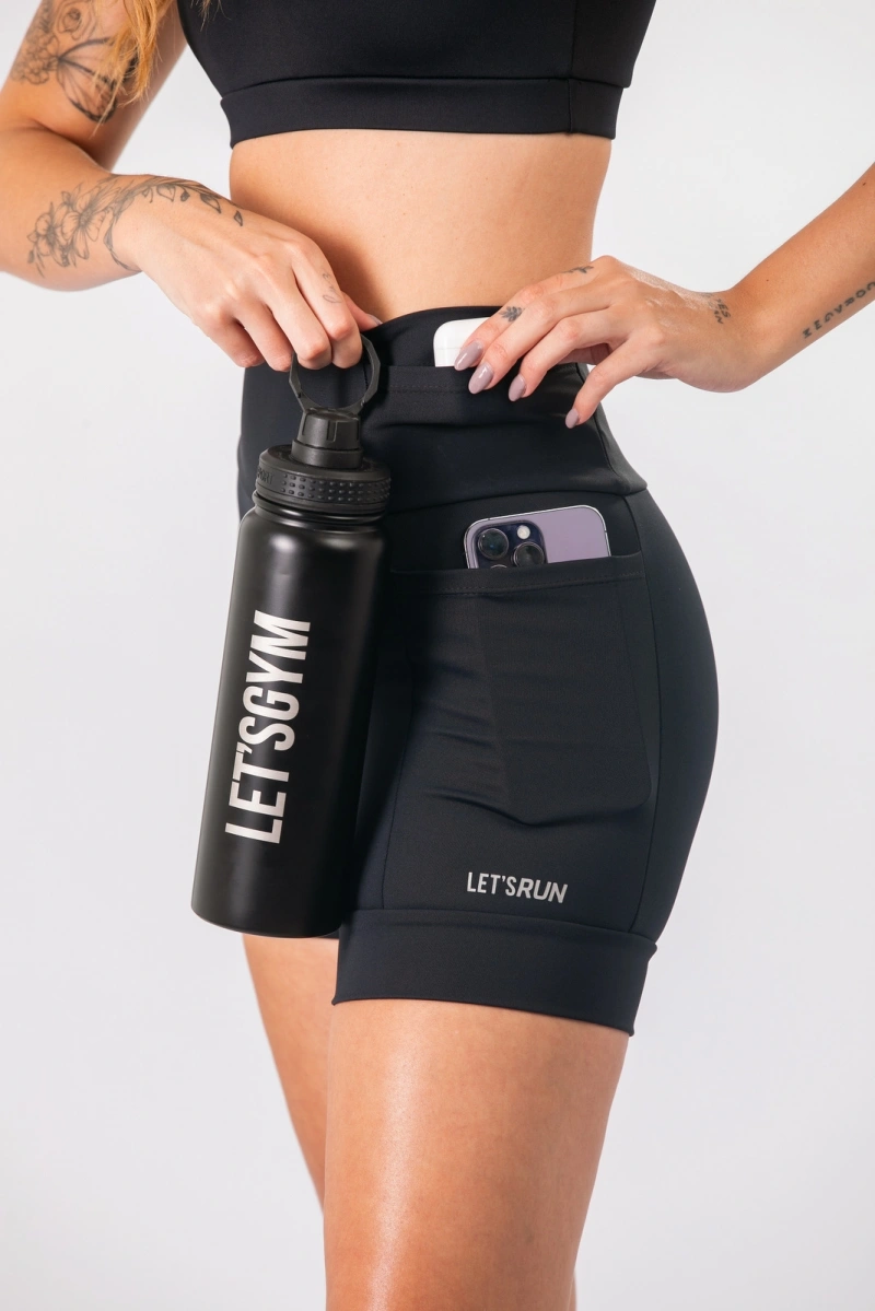 Lets Gym - Black Let's Run Shorts - 3357PT