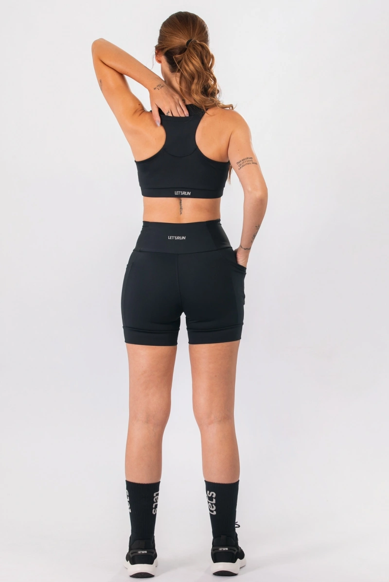 Lets Gym - Black Let's Run Shorts - 3357PT