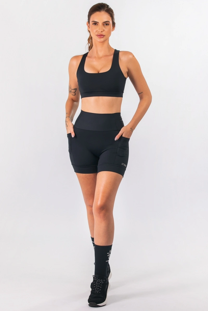 Lets Gym - Black Let's Run Shorts - 3357PT