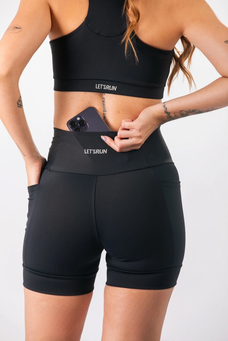 Lets Gym - Black Let's Run Shorts - 3357PT