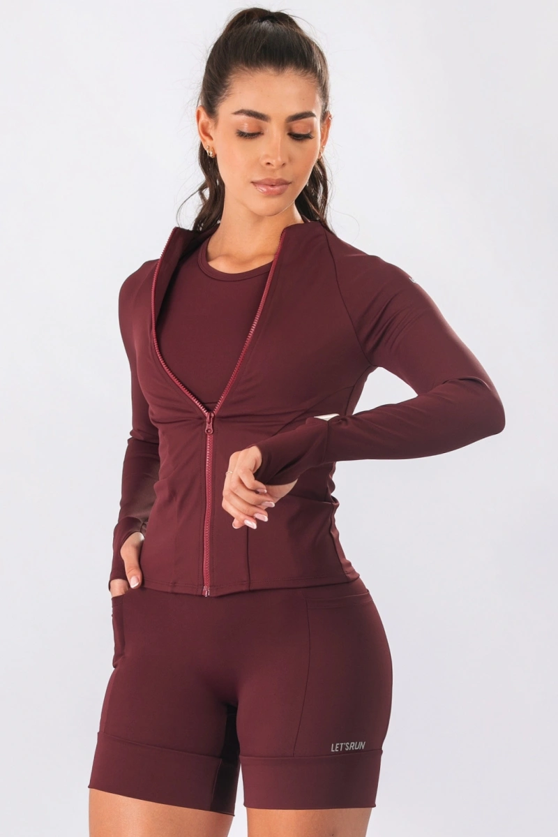 Lets Gym - Jacket Let's Run Burgundy - 3358BG