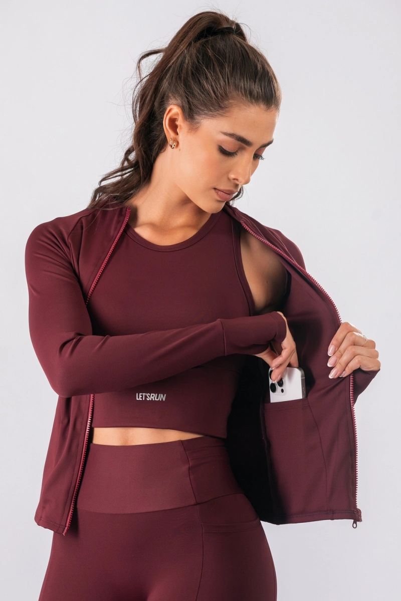 Lets Gym - Jacket Let's Run Burgundy - 3358BG