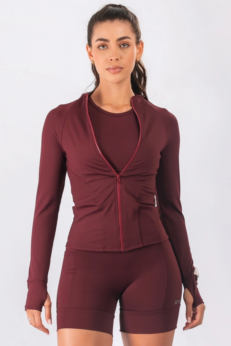 Lets Gym - Jacket Let's Run Burgundy - 3358BG