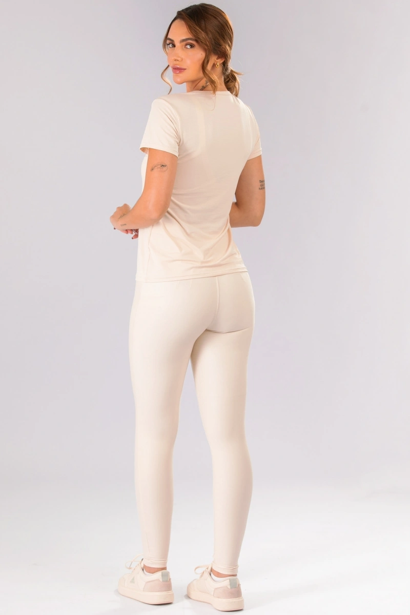 Lets Gym - Short-sleeved shirt, basic, off-white. - 3365OFW