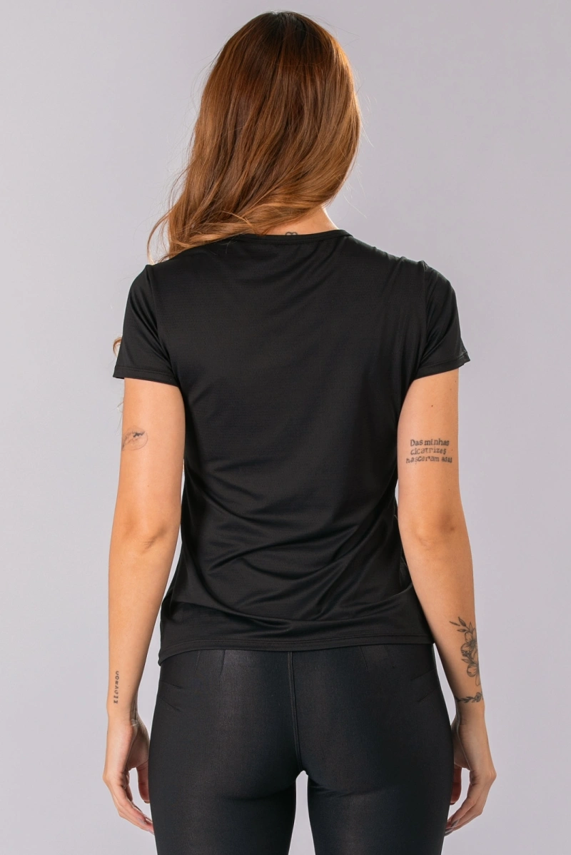Lets Gym - Basic Black Short-Sleeved Shirt - 3365PT