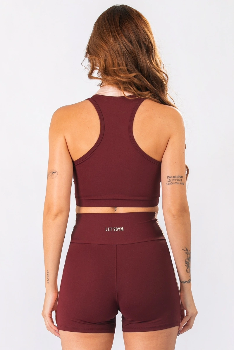 Lets Gym - Cropped Court Burgundy - 3374BG