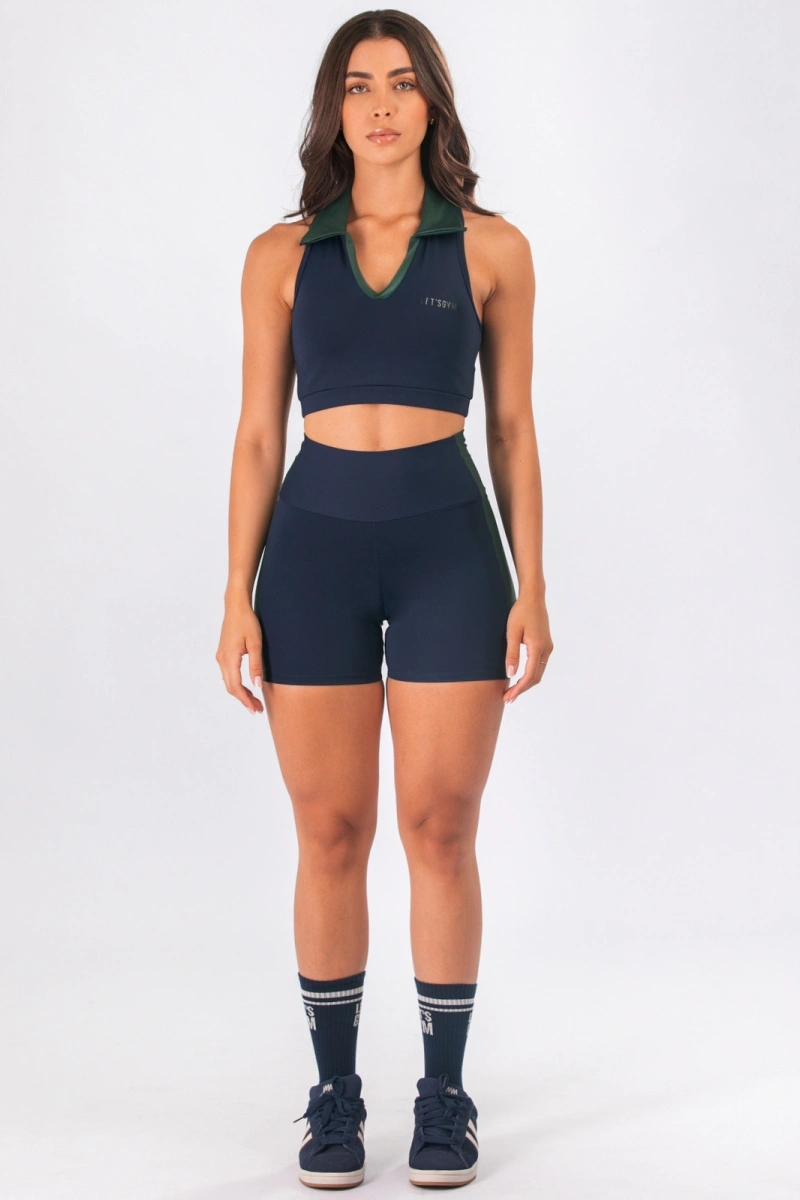 Lets Gym - Cropped Court Navy Blue - 3374NB