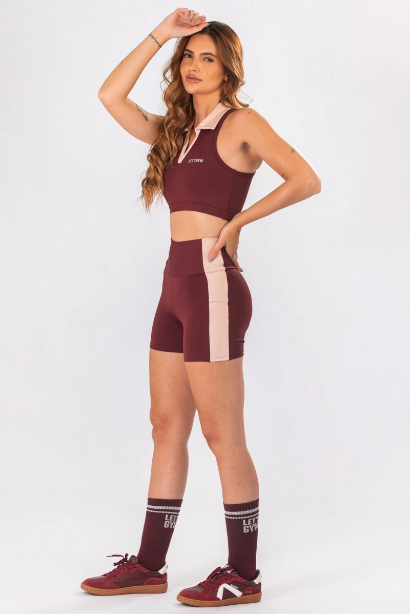 Lets Gym - Short Court Burgundy - 3376BG
