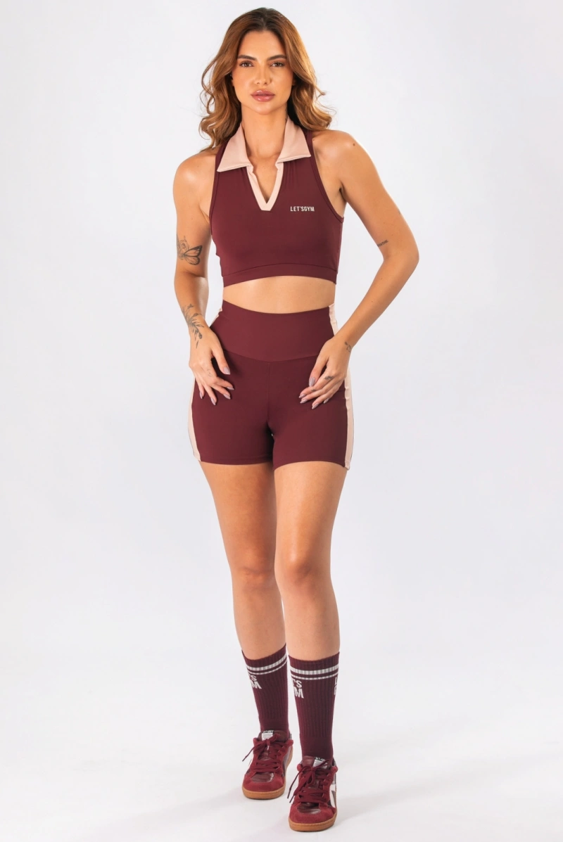 Lets Gym - Short Court Burgundy - 3376BG