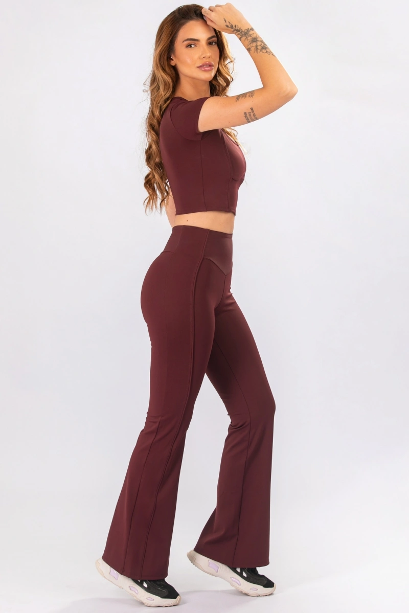 Lets Gym - Cropped Intense Burgundy - 3380BG