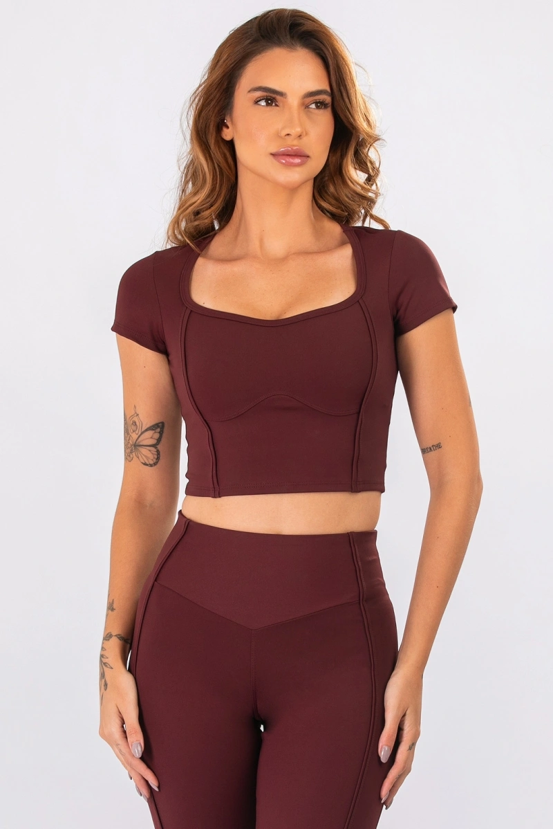 Lets Gym - Cropped Intense Burgundy - 3380BG