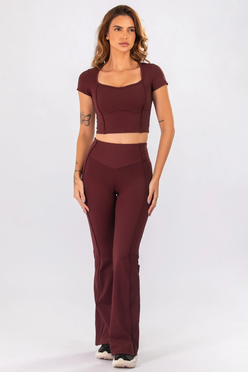 Lets Gym - Cropped Intense Burgundy - 3380BG