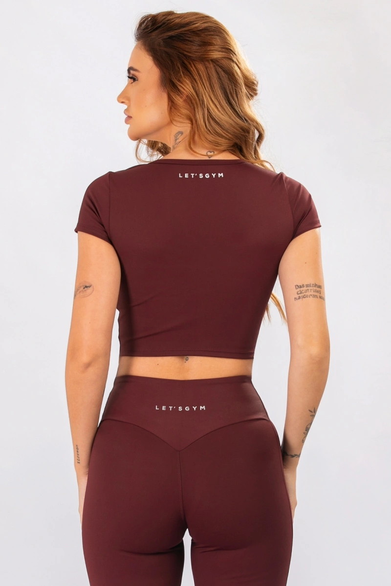 Lets Gym - Cropped Intense Burgundy - 3380BG
