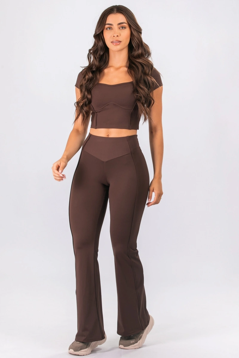 Lets Gym - Cropped Intense Coffee - 3380CF