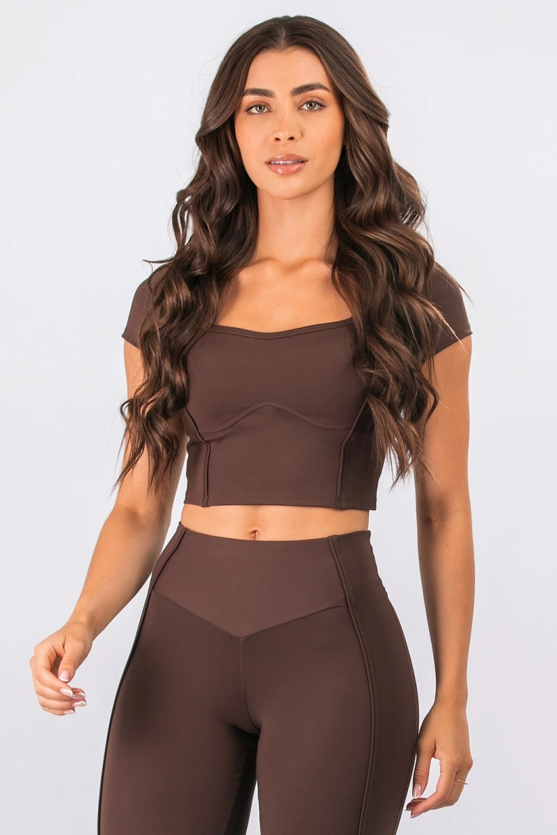 Lets Gym - Cropped Intense Coffee - 3380CF