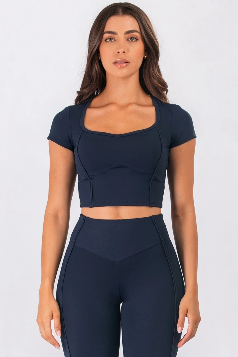Lets Gym - Cropped Intense Navy Blue - 3380NB