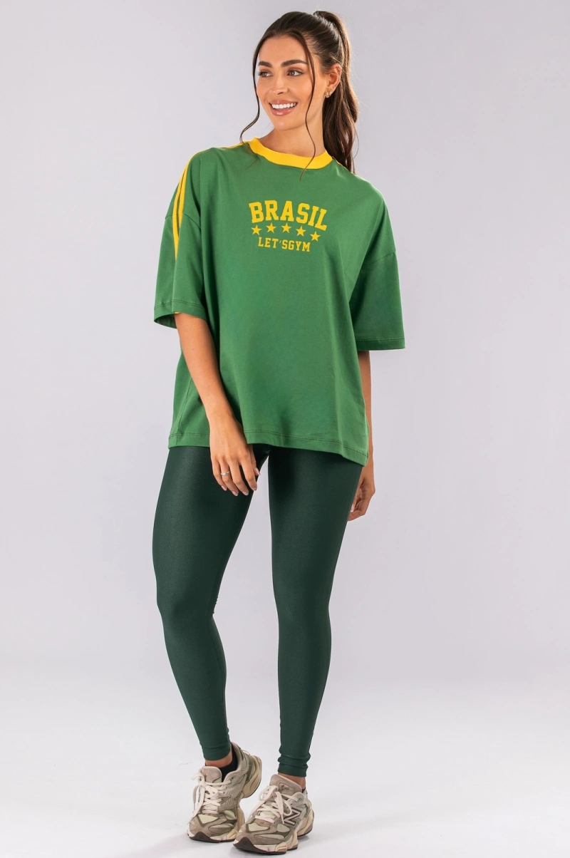 Lets Gym - Camiseta Oversized Lets Goool Verde - 3431VD