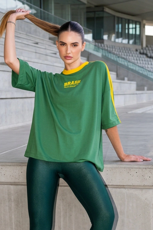 Lets Gym - Camiseta Oversized Lets Goool Verde - 3431VD