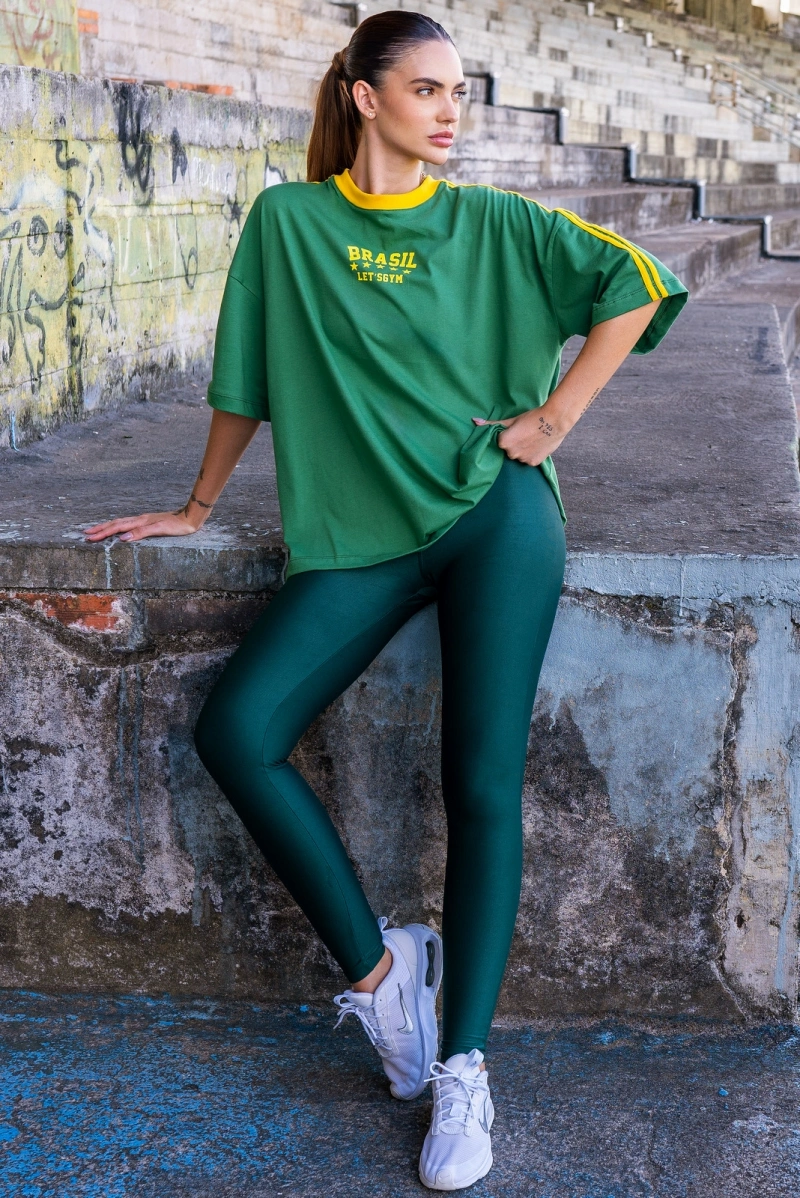 Lets Gym - Camiseta Oversized Lets Goool Verde - 3431VD