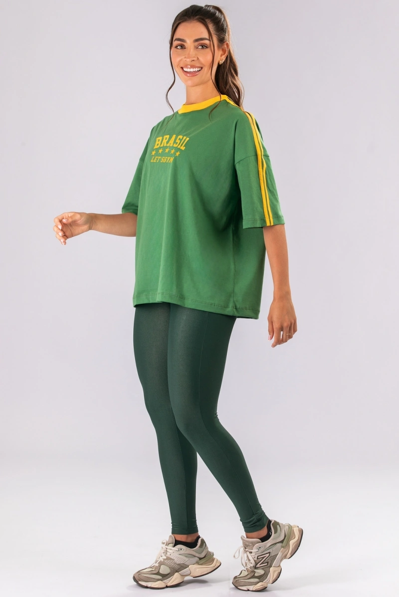 Lets Gym - Camiseta Oversized Lets Goool Verde - 3431VD